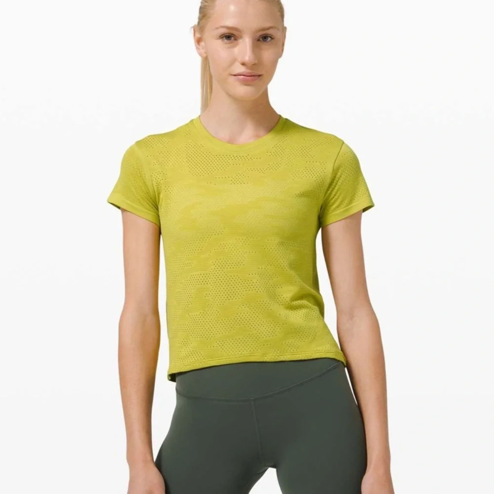 Lululemon Train To Be Short Sleeve Camo